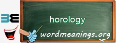 WordMeaning blackboard for horology